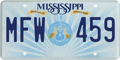 MS license plate MFW459