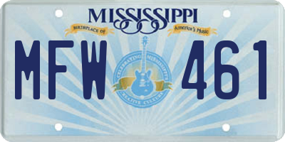 MS license plate MFW461