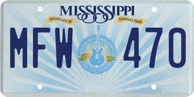 MS license plate MFW470