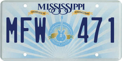 MS license plate MFW471