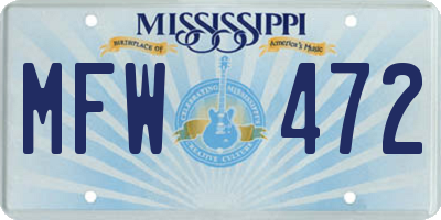 MS license plate MFW472