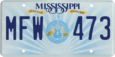 MS license plate MFW473