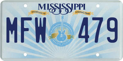 MS license plate MFW479