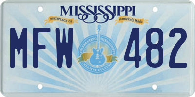 MS license plate MFW482