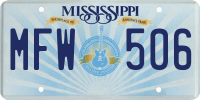 MS license plate MFW506