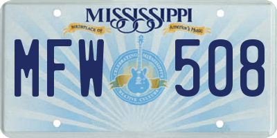 MS license plate MFW508