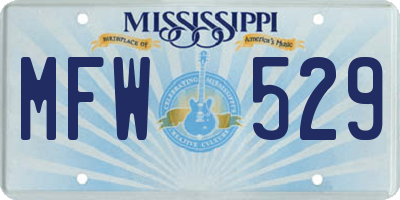 MS license plate MFW529