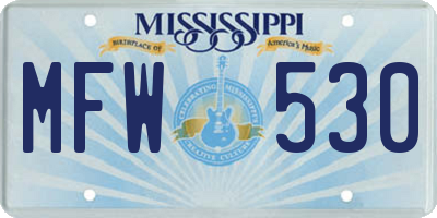 MS license plate MFW530