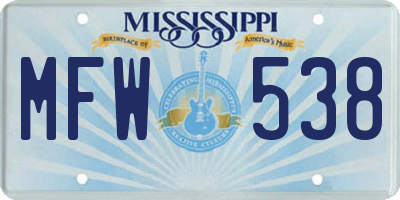 MS license plate MFW538