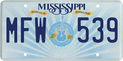 MS license plate MFW539