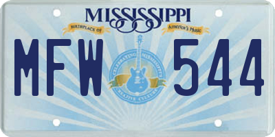 MS license plate MFW544