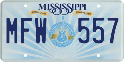 MS license plate MFW557