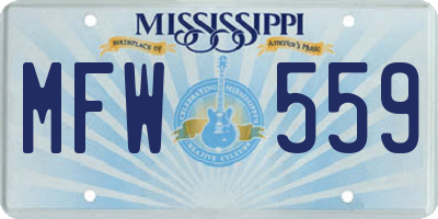 MS license plate MFW559