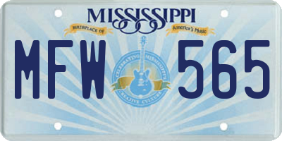 MS license plate MFW565