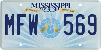 MS license plate MFW569