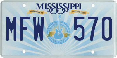 MS license plate MFW570