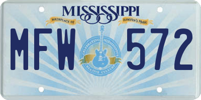 MS license plate MFW572