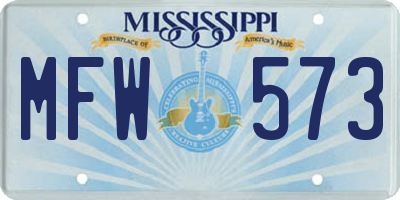 MS license plate MFW573