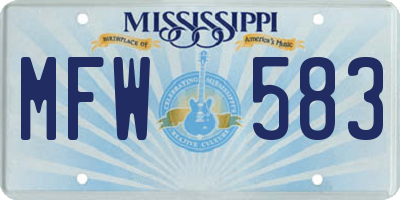 MS license plate MFW583