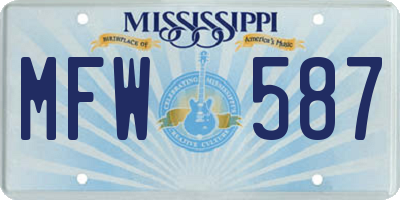 MS license plate MFW587