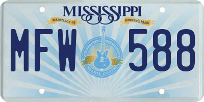 MS license plate MFW588
