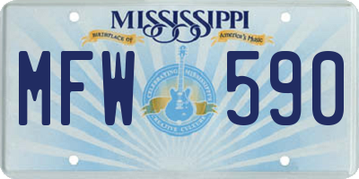 MS license plate MFW590
