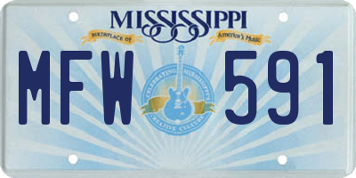 MS license plate MFW591