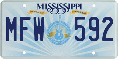 MS license plate MFW592