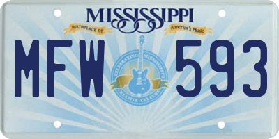 MS license plate MFW593