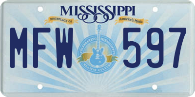 MS license plate MFW597