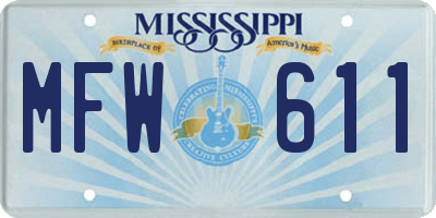 MS license plate MFW611