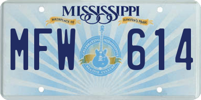 MS license plate MFW614