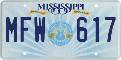 MS license plate MFW617