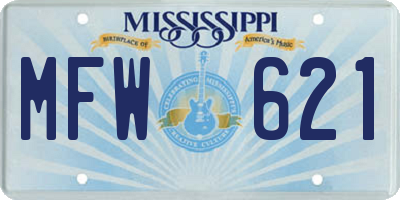 MS license plate MFW621