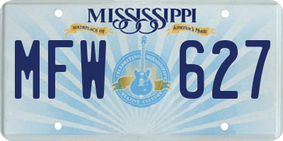 MS license plate MFW627