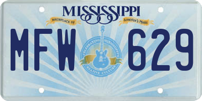 MS license plate MFW629
