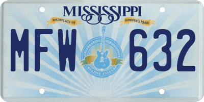 MS license plate MFW632