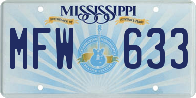 MS license plate MFW633
