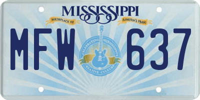 MS license plate MFW637