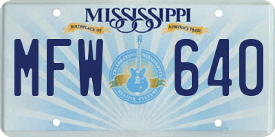 MS license plate MFW640