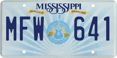 MS license plate MFW641