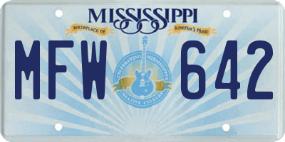 MS license plate MFW642