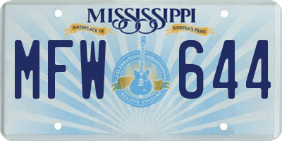 MS license plate MFW644