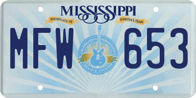 MS license plate MFW653