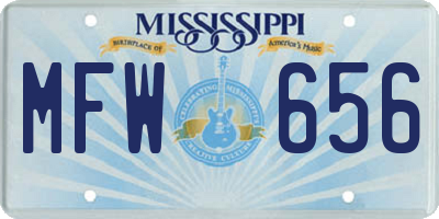 MS license plate MFW656