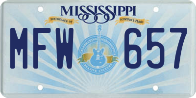 MS license plate MFW657