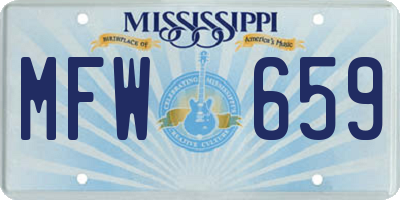 MS license plate MFW659