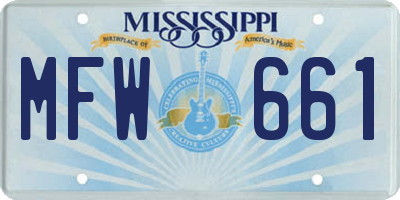 MS license plate MFW661