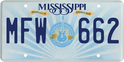 MS license plate MFW662