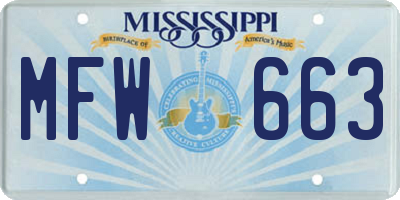 MS license plate MFW663
